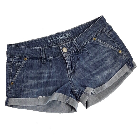 American Eagle Outfitters Pants - AE Embroidered Pocket Cuff Hem Shorts